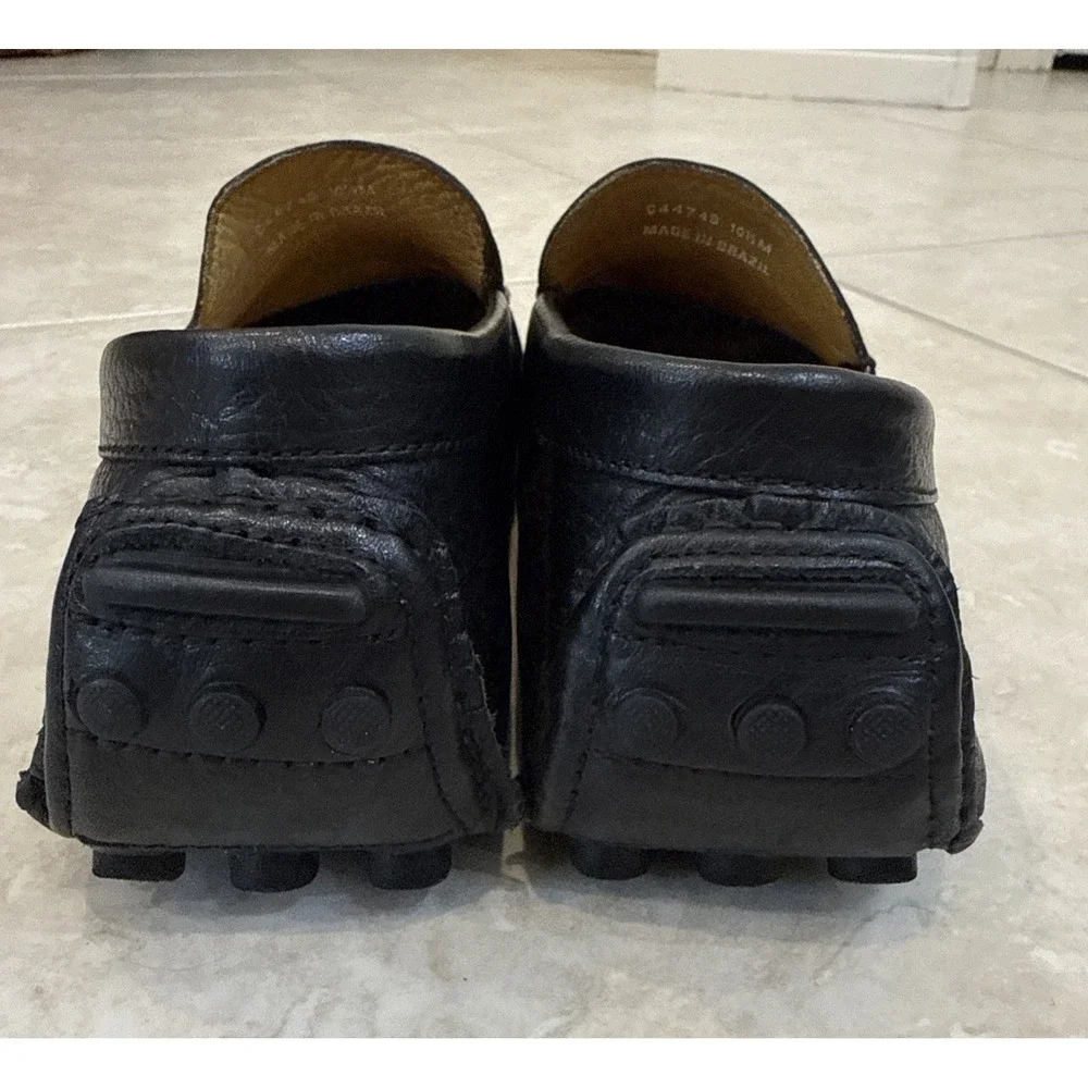 Stephan Bossi Black Leather Driving Moc Loafer Shoes Handmade Brazil size 10.5 M